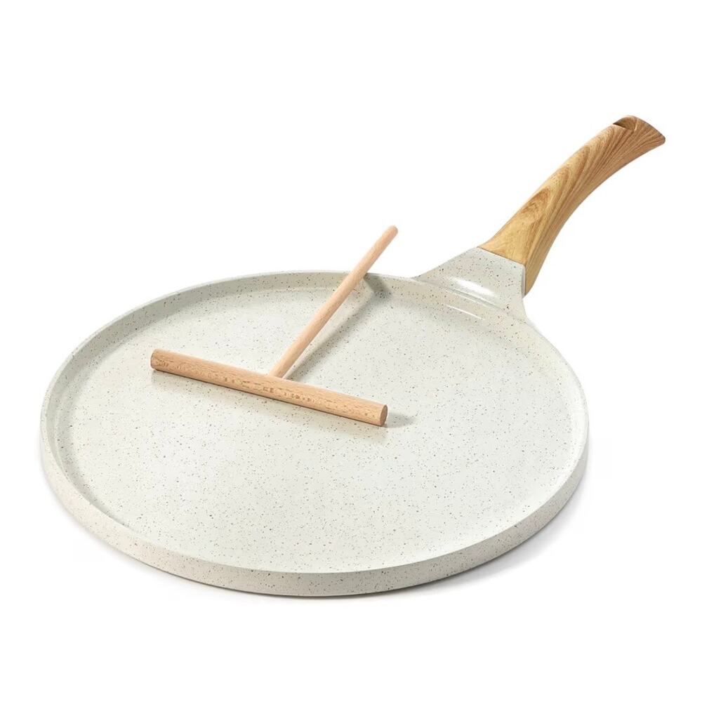 SENSARTE Nonstick Crepe Pan with Spreader 10-Inch Natural Ceramic (C112)
